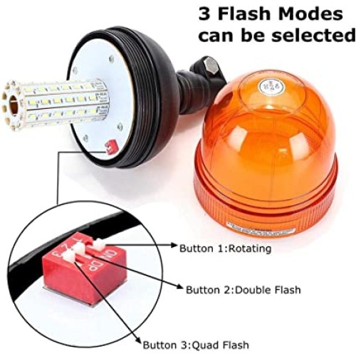 OT-03L-2 LED Rotating Flashing Amber Beacon Light 