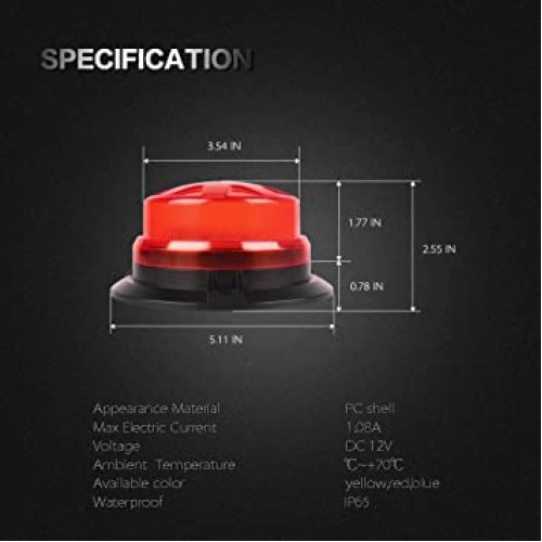  OT-015 LED Rotating Flashing Warning Safety Flashing Light 